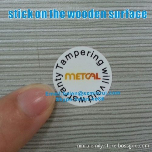 Custom Destructible Warranty Void Label Sticker,tamper Evident Eggshell Round Warranty Paper Stickers 